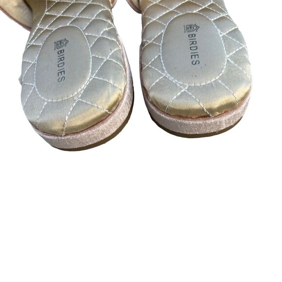 Birdies The SongBird Pink Velvet Mule Slippers Size 6.5 Crystal Embellished - Picture 8 of 11